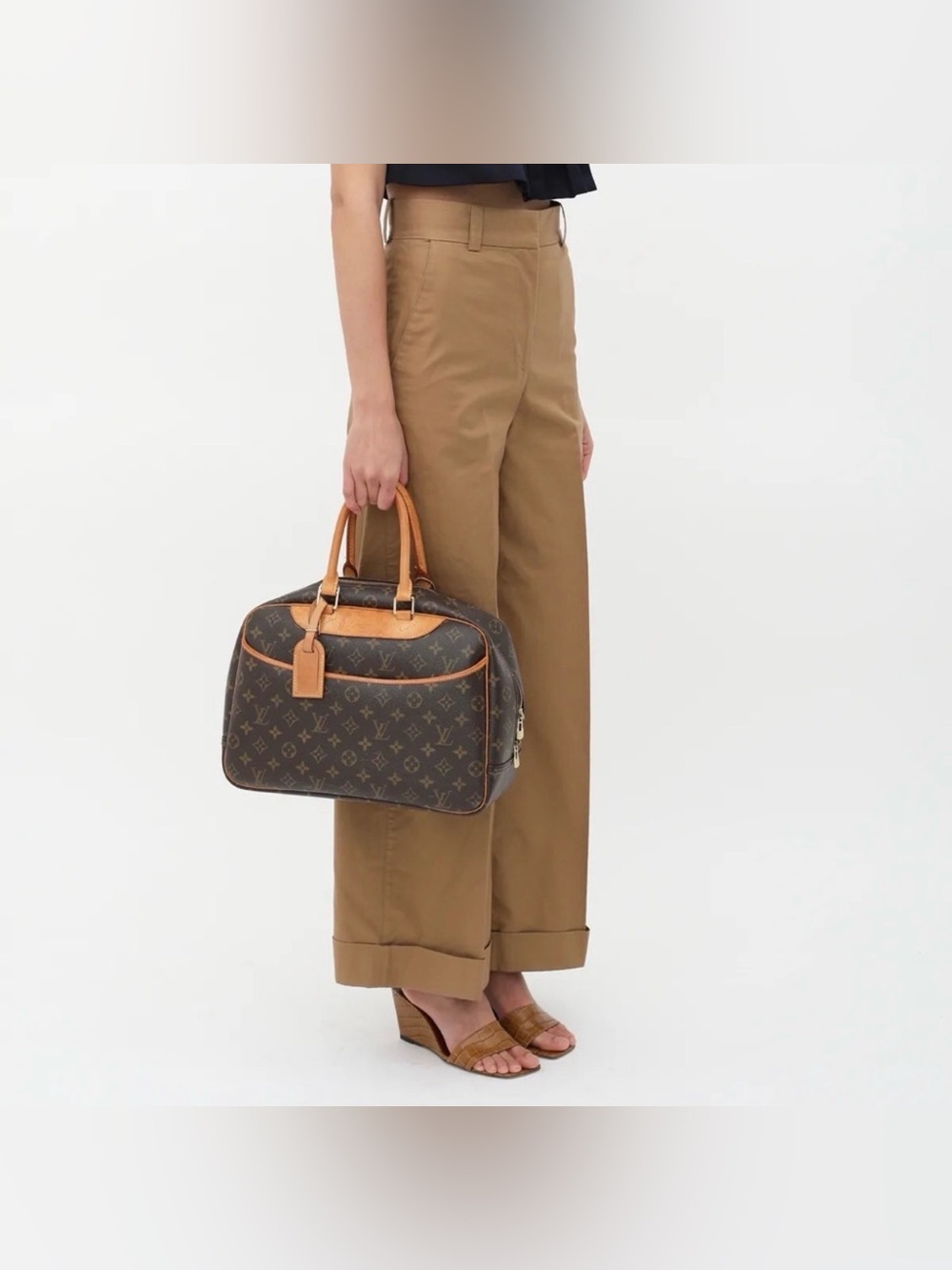 LOUIS VUITTON DEAUVILLE BOWRING  HAND BAG  MONOGRAM CANVAS